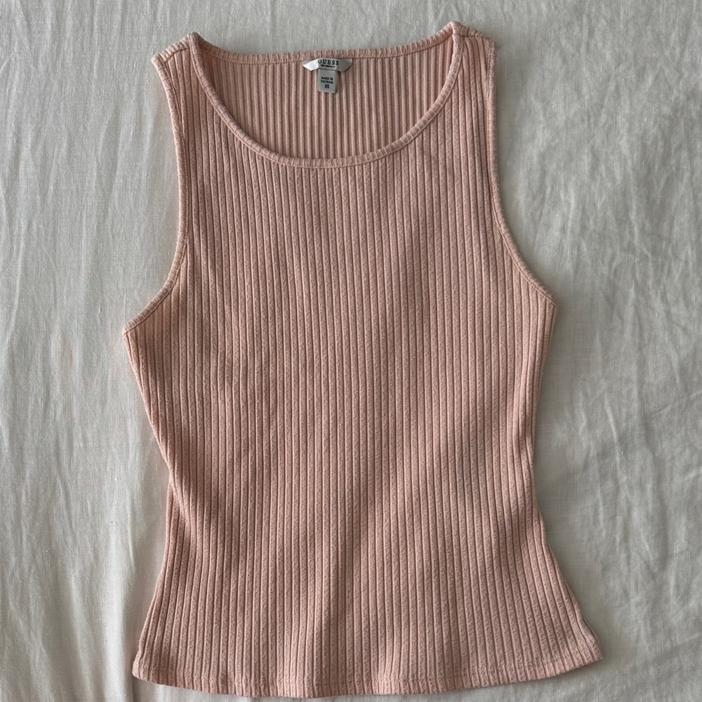 Guess Ribbed Blush Tank Top